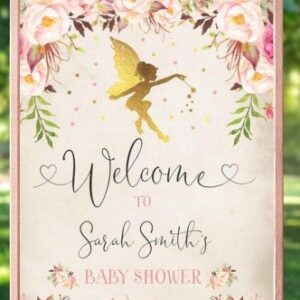 Baby Shower Paper Welcome Sign on Corflute board