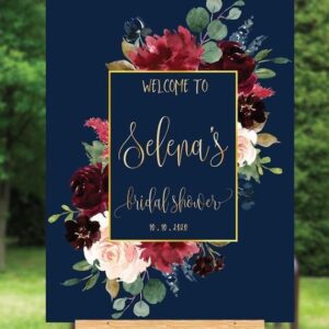 Bridal Shower Paper Welcome Sign on Corflute board