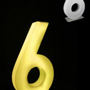 Giant Led Number 6 - RGB Remote S/S Base