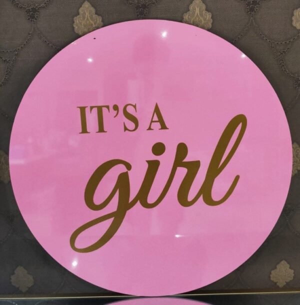 It’s a girl Acrylic sign (pink)