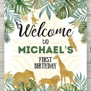 Jungle Paper Welcome Sign on Corflute board