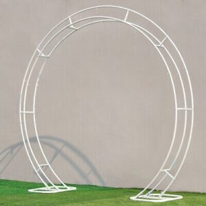 Round White Metal Arch