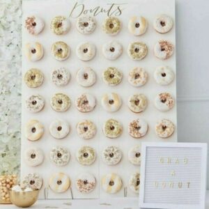 White Donut Wall (wooden free standing) - holds 42 donuts