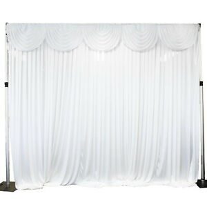 White Sheer Elegant Backdrop with swag and stand